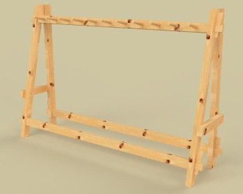 Wall-mounted ski rack