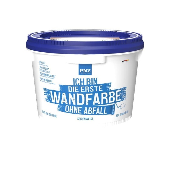 Wandfarbe ohne Abfall: seidenweiß - 10 Liter